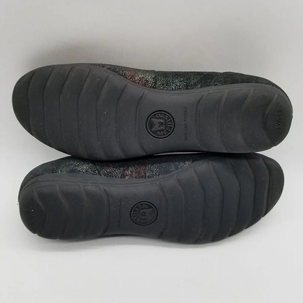 Mephisto Womens Black Glitter Round Toe Emilie  Ballet‎ Flats Size 6.5